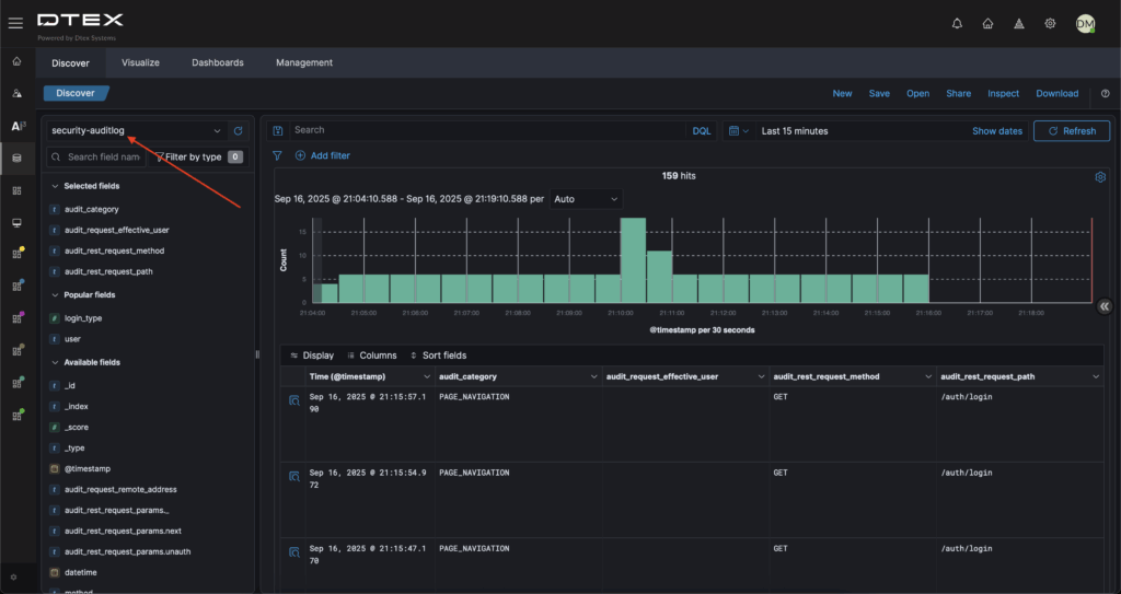 Audit log dashboard that allows teams to simplify compliance and oversight.